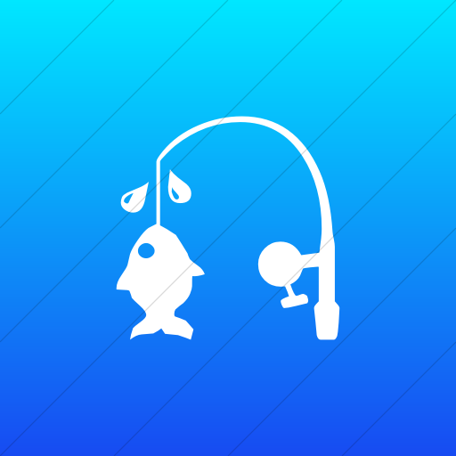 Flat Square White On Ios Blue Gradient Classica Fishing