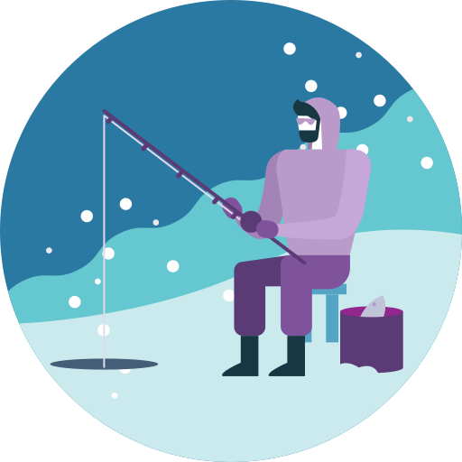 Activity, Fishing, Ice, Lake, Snowfall, Winter Icon Free Of Winter