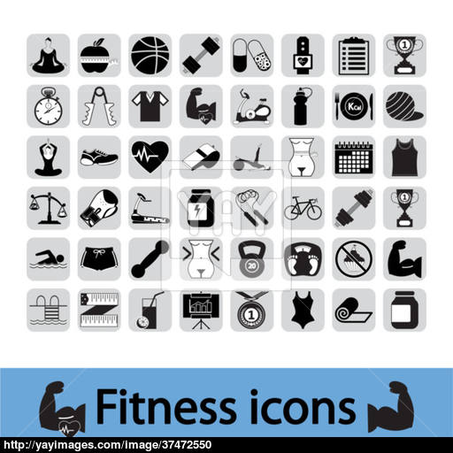 Fitness Icons Set Vector