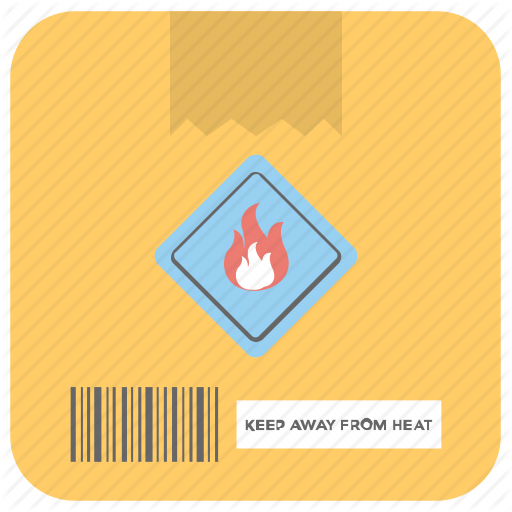 Flammable Symbol, Packaging Fragile, Packaging Sign, Parcel Flame