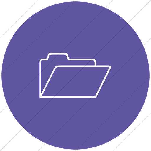 Flat Circle White On Purple Classica Open Folder Icon