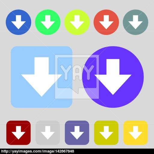 Download Sign Downloading Flat Icon Load Label Colored