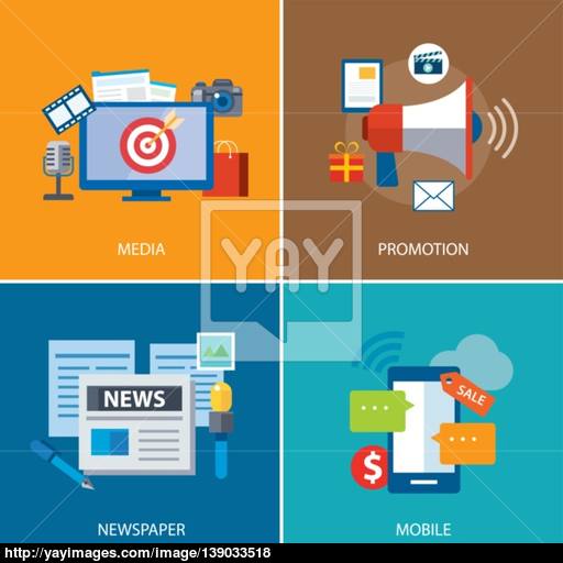 Advertising And Promotion Flat Icon Design Vector
