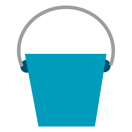 Blue Bucket Flat Icon