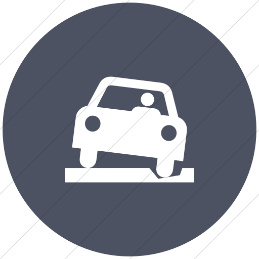 Flat Circle White On Blue Gray Iconathon Pothole Icon