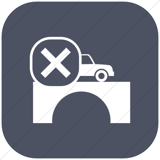 Flat Rounded Square White On Blue Gray Ocha