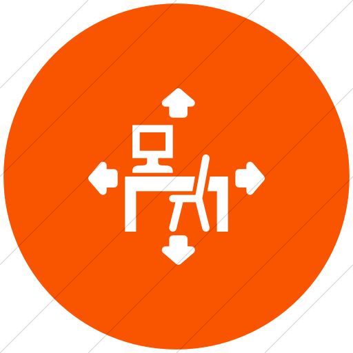 Flat Circle White On Orange Iconathon Flexible Learning