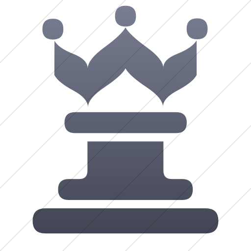 Simple Blue Gray Gradient Classica Queen Chess Piece Icon