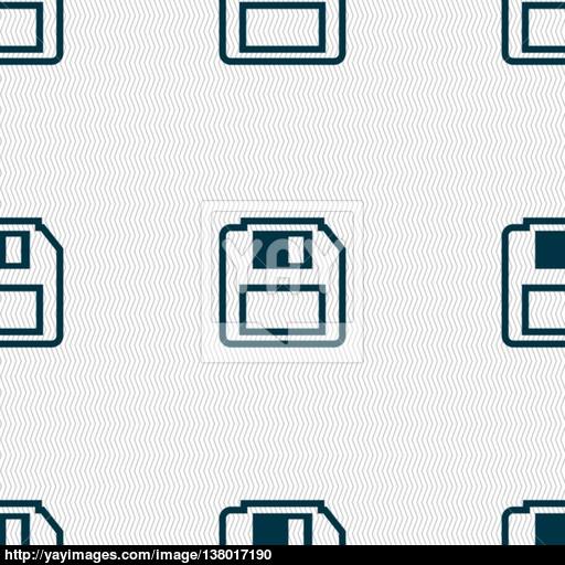 Floppy Disk Icon Sign Seamless Pattern With Geometric Texture