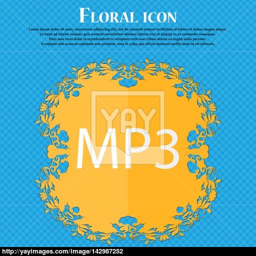 Music Format Sign Icon Musical Symbol Floral Flat Design