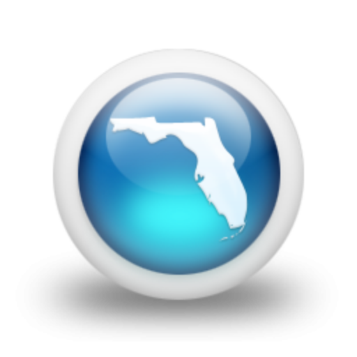 Cropped Glossy Blue Orb Icon Culture State Florida
