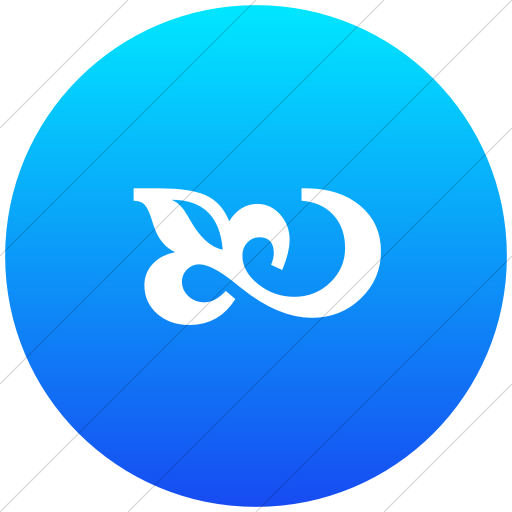 Flat Circle White On Ios Blue Gradient Classica