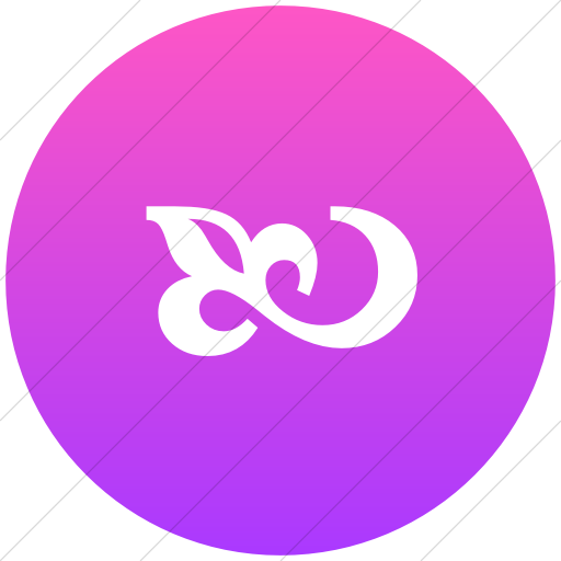 Flat Circle White On Ios Pink Gradient Classica