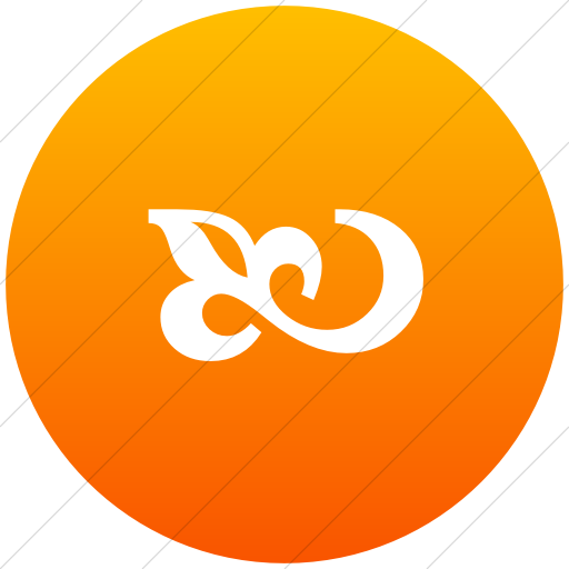 Flat Circle White On Orange Gradient Classica Flourish
