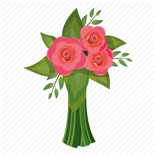 Beautiful, Bouquet, Cartoon, Flower, Gift, Pink, Rose Icon