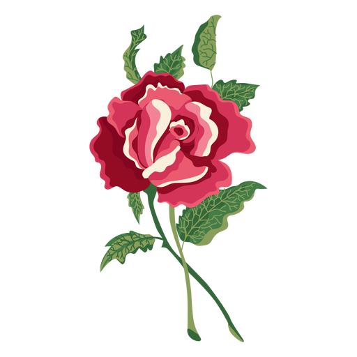 Blooming Rose Water Paint Icon Flower