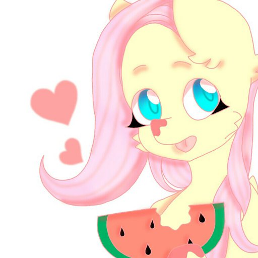 Fluttershy Eating A Watermelon Vannamelon