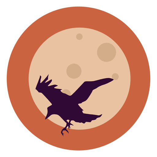 Flying Raven Circle Icon