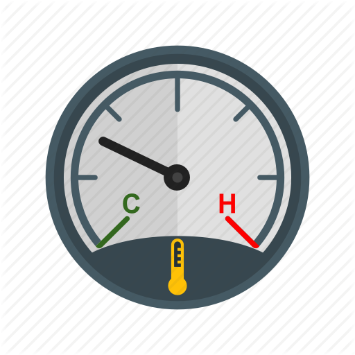 Car, Dashboard, Engine, Gauge, Speedometer, Temperature Icon