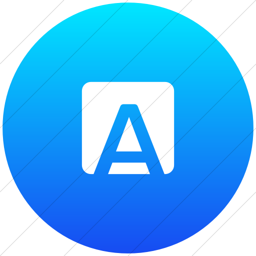 Flat Circle White On Ios Blue Gradient Foundation