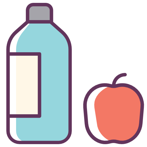 Water, Apple, Food, Drink, Fruit Icon Free Of Line Color Mix