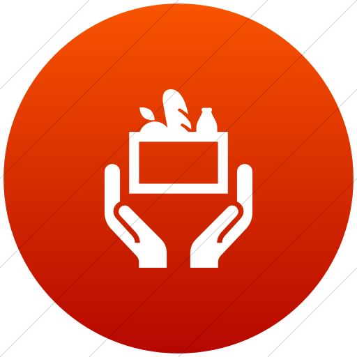 Flat Circle White On Red Gradient Iconathon Food Bank Icon