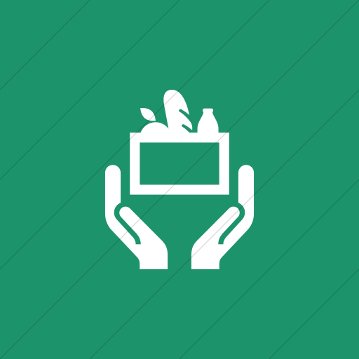 Flat Square White On Aqua Iconathon Food Bank Icon