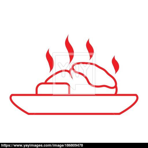 Thin Line Hot Food Icon Vector