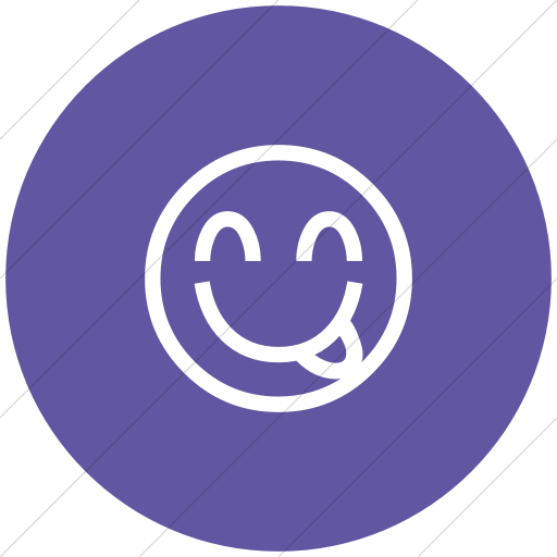 Flat Circle White On Purple Classic Emoticons Face