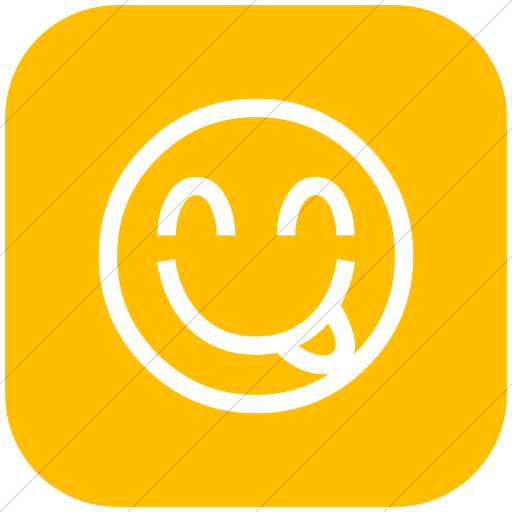 Flat Rounded Square White On Yellow Classic Emoticons