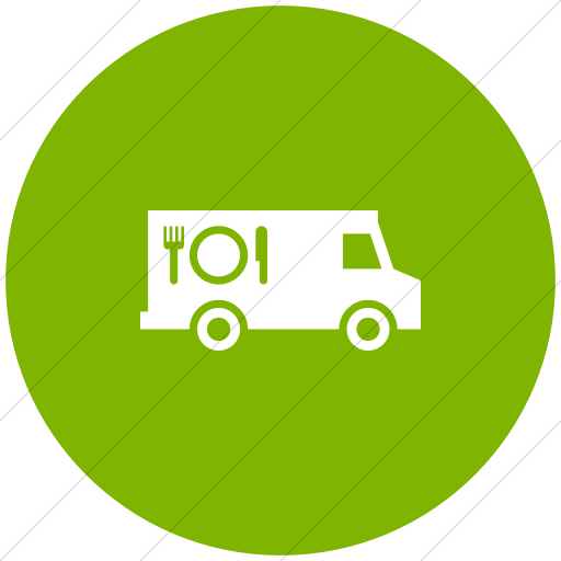 Flat Circle White On Green Iconathon Food Truck Icon
