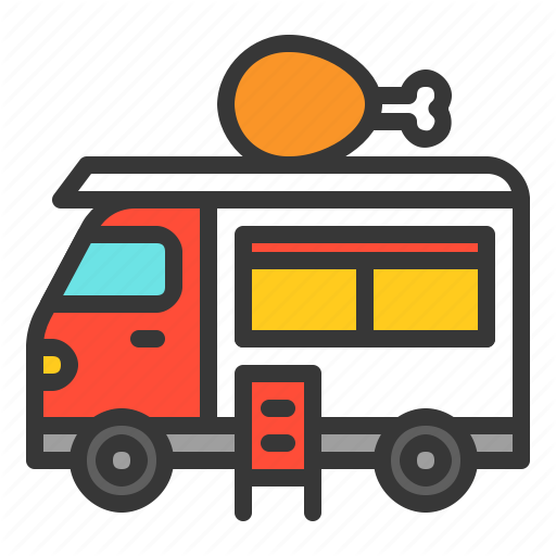 Chicken, Food, Fried Chicken, Meat, Shop, Truck Icon
