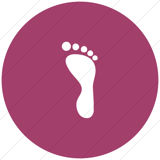 Flat Circle White On Pink Classica Right Foot Icon