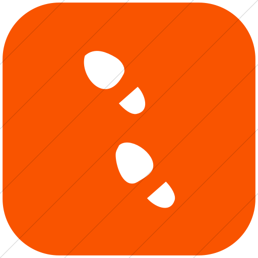 Flat Rounded Square White On Orange Classica Foot Steps