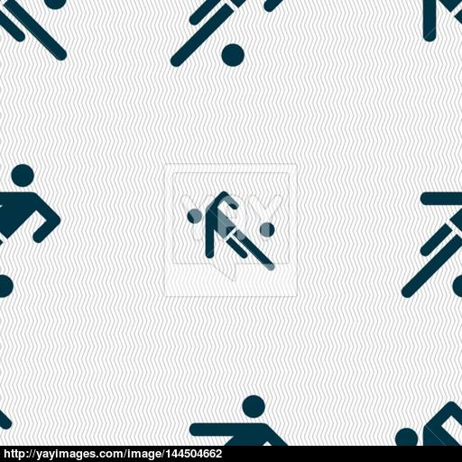Football Player Icon Seamless Abstract Background With Geometric