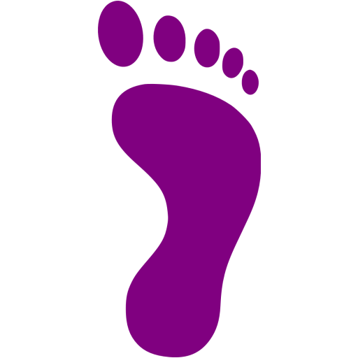 Purple Right Footprint Icon