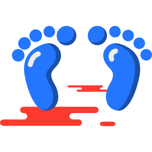 Footprints, Barefoot, Evidence, Feet Icon