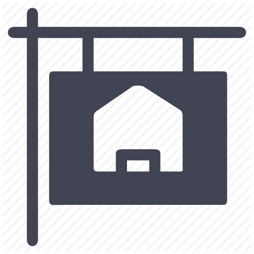 Estate, For, Home, House, Real, Sale, Sign Icon