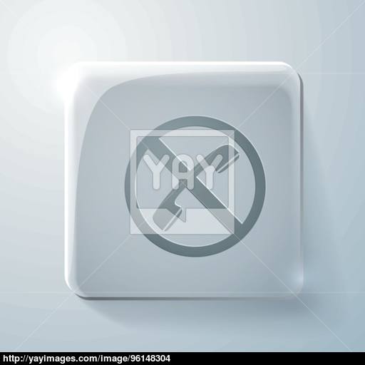Forbidden To Use Phone Glass Square Icon Vector