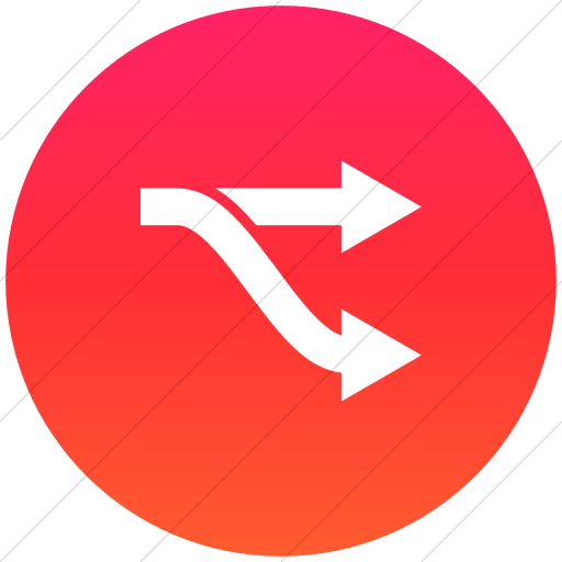 Flat Circle White On Ios Orange Gradient Raphael Arrow