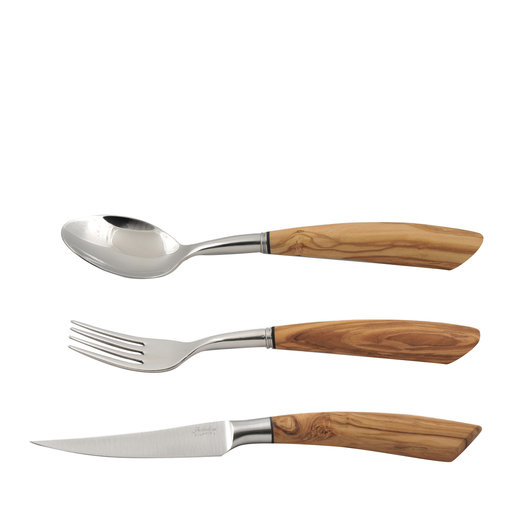 Set Of Six Fork, Knife, And Spoon For Steak