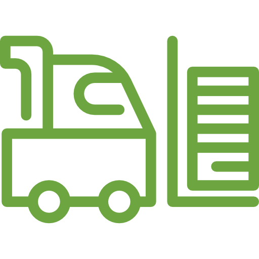 Warehouse Cleaning Green Forklift Icon