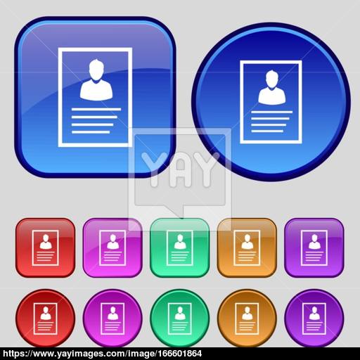 Form Icon Sign A Set Of Twelve Vintage Buttons For Your Design