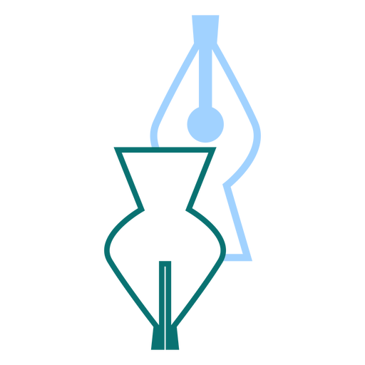 Fountain Pen Tip Line Style Vector