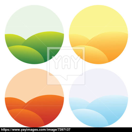 Four Seasons Icons Vector