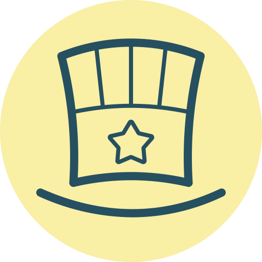 Top, Hat, Festive, Hat With Star, Tophat, Fourth Of July, Fest Icon