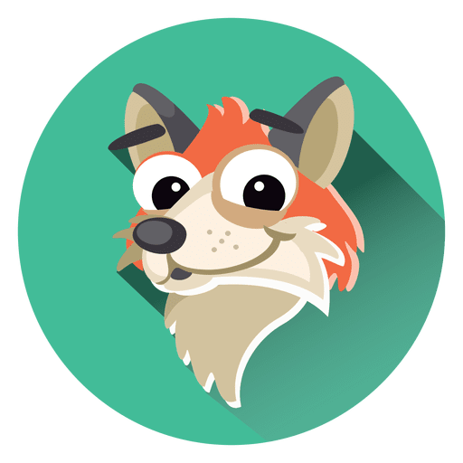 Fox Cartoon Circle Icon