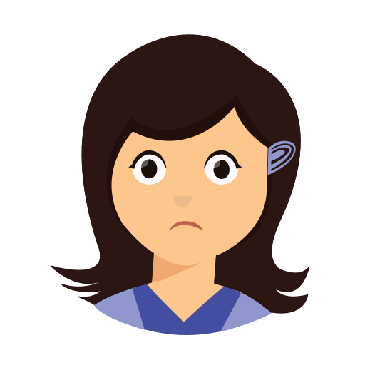 Kid, Sad, Wavy Hair Icon