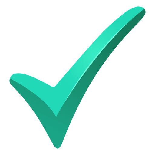 Turquoise Tick Check Mark