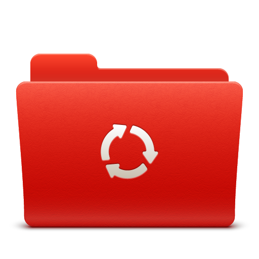 Folder, New, Red, Soda, Sync Icon